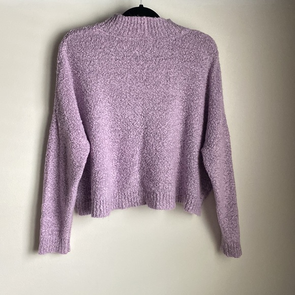 Cropped Purple Boucle Mock Neck Sweater ( size XL ) - Picture 2 of 3